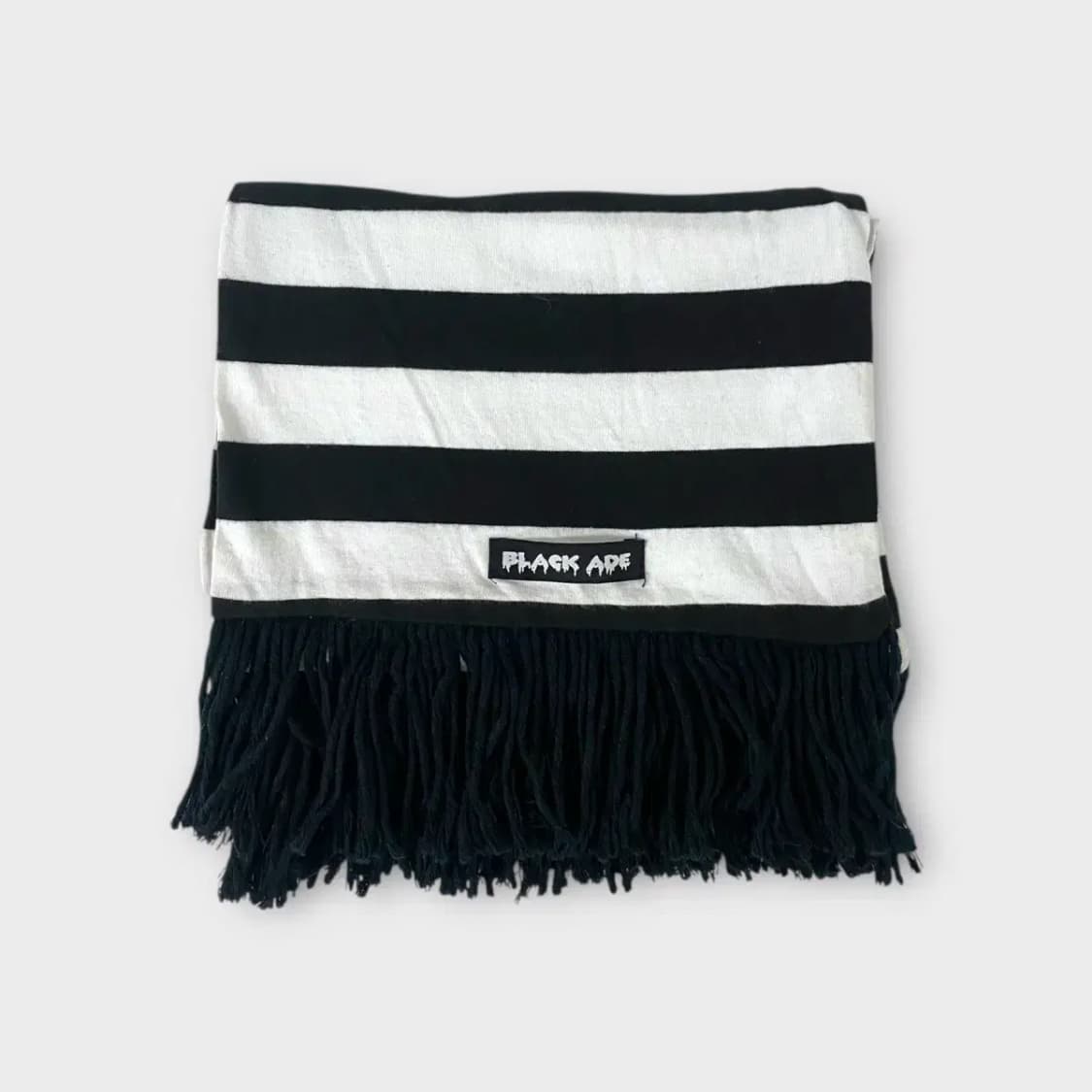 [M14] BLACK ADE 블랙 앤 화이트 스트라이프 머플러 상품이미지4