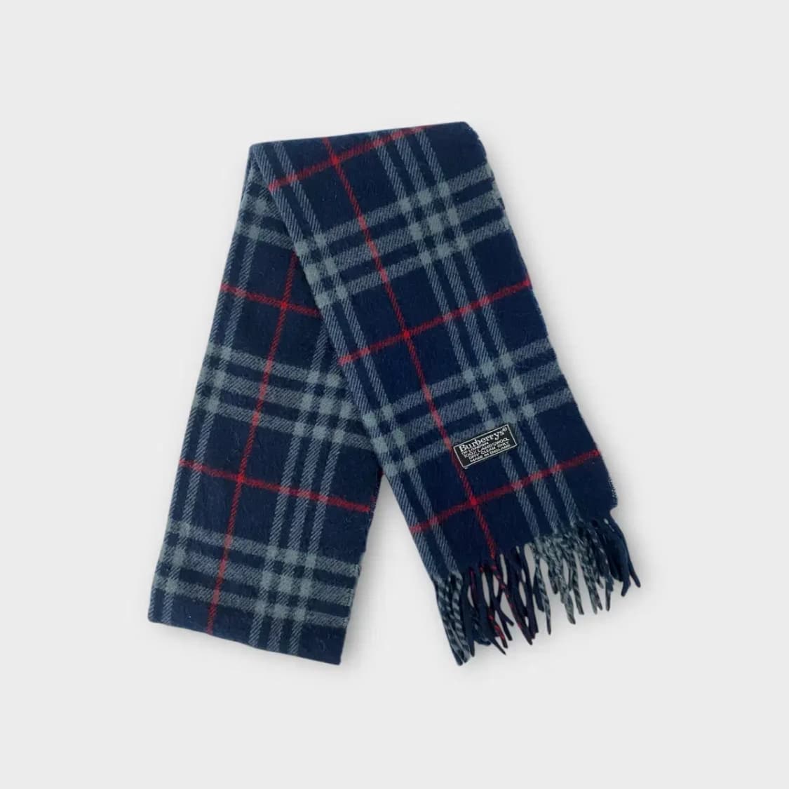 [M15] 버버리 램스울 100 노바체크 네이비 상품이미지1