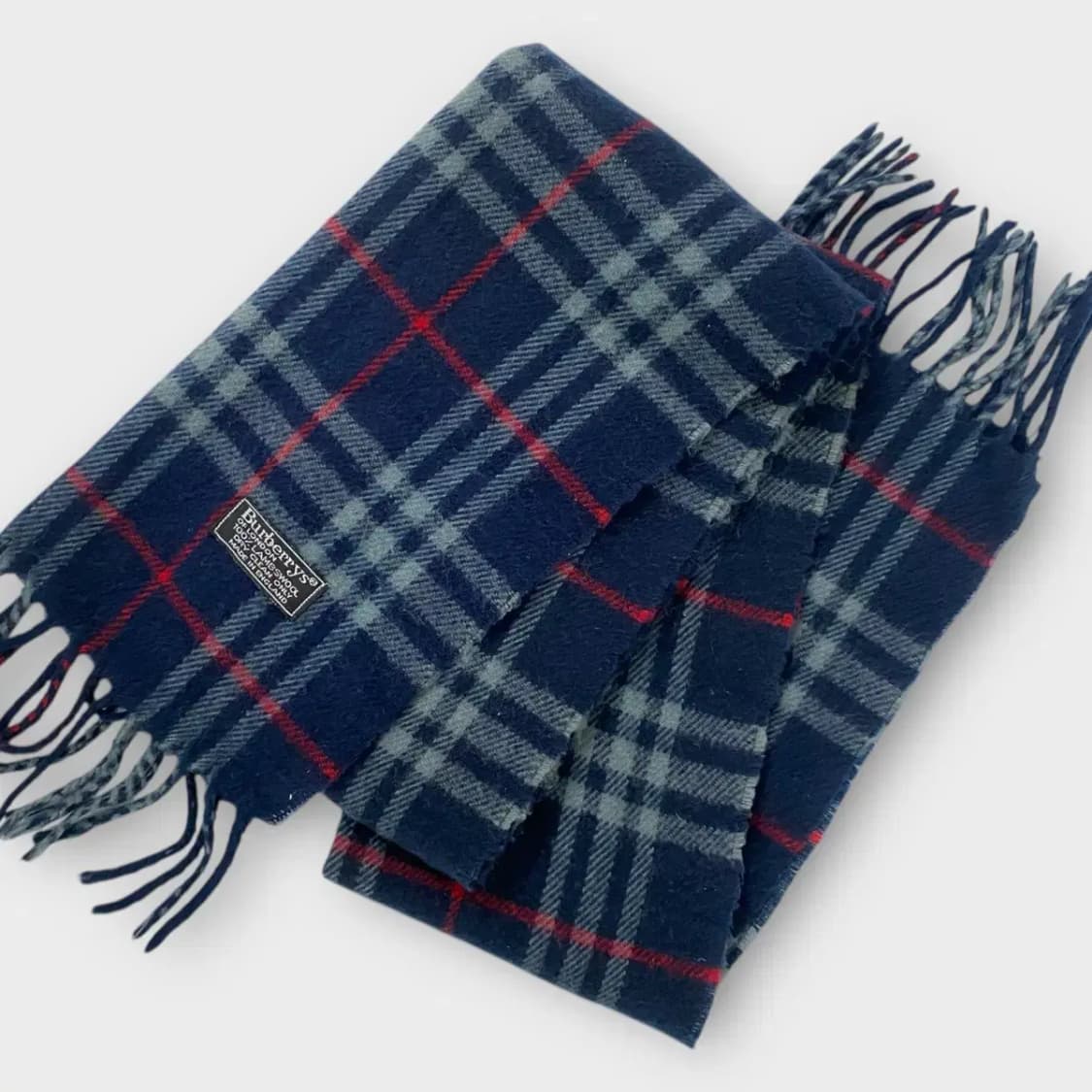 [M15] 버버리 램스울 100 노바체크 네이비 상품이미지4