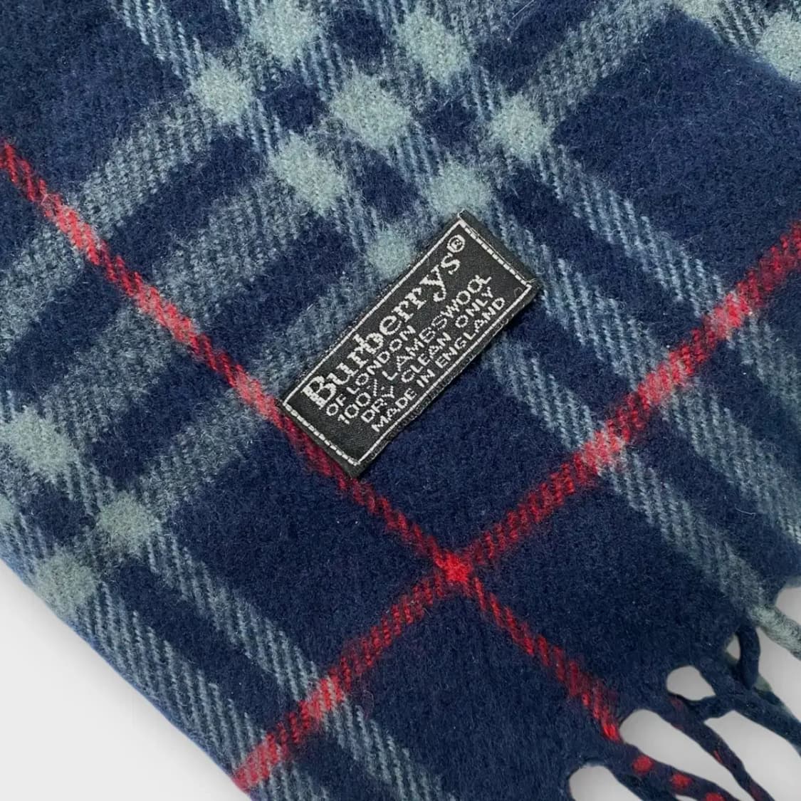 [M15] 버버리 램스울 100 노바체크 네이비 상품이미지5
