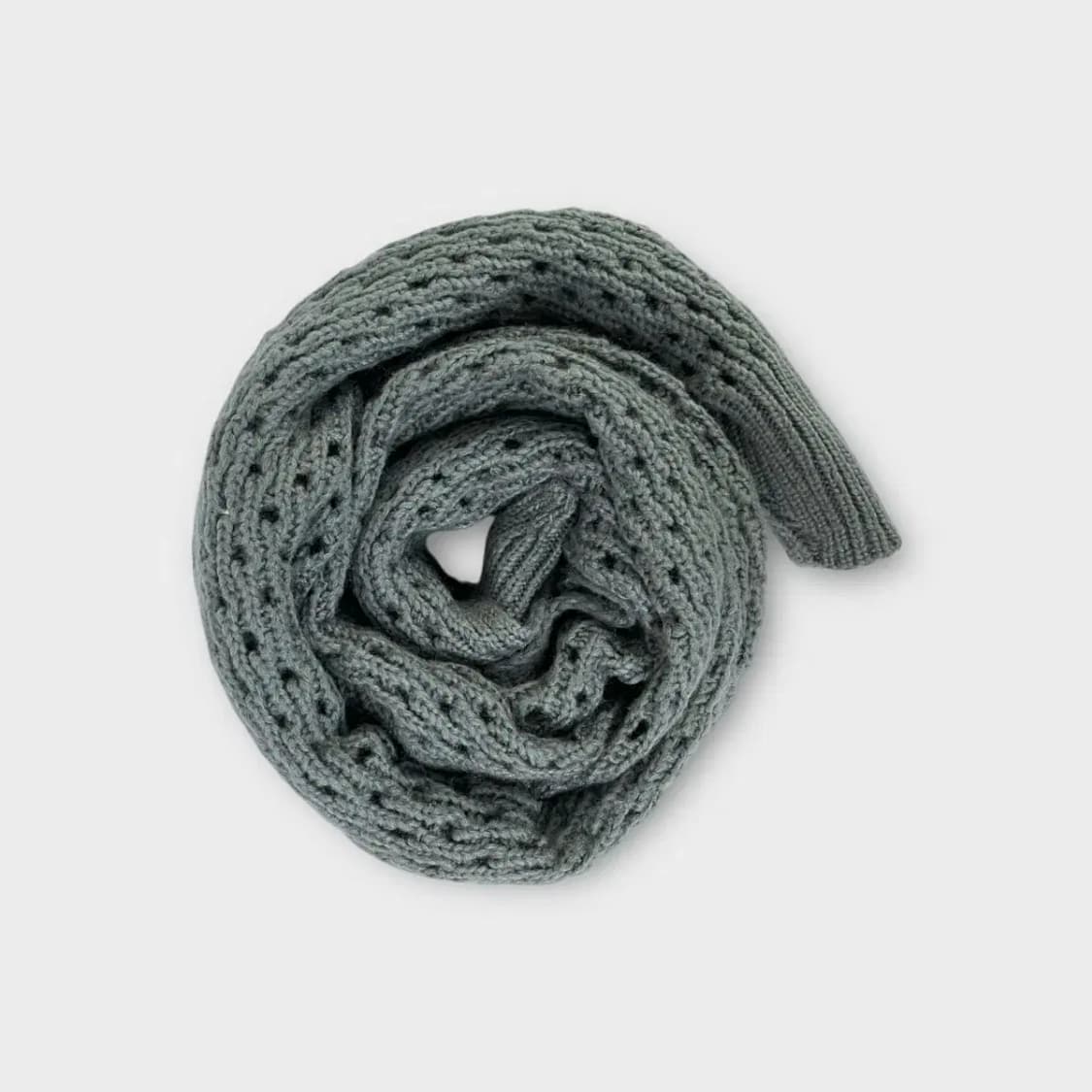 [M47] 뜨개 코바늘 롱 머플러 그레이 상품이미지4