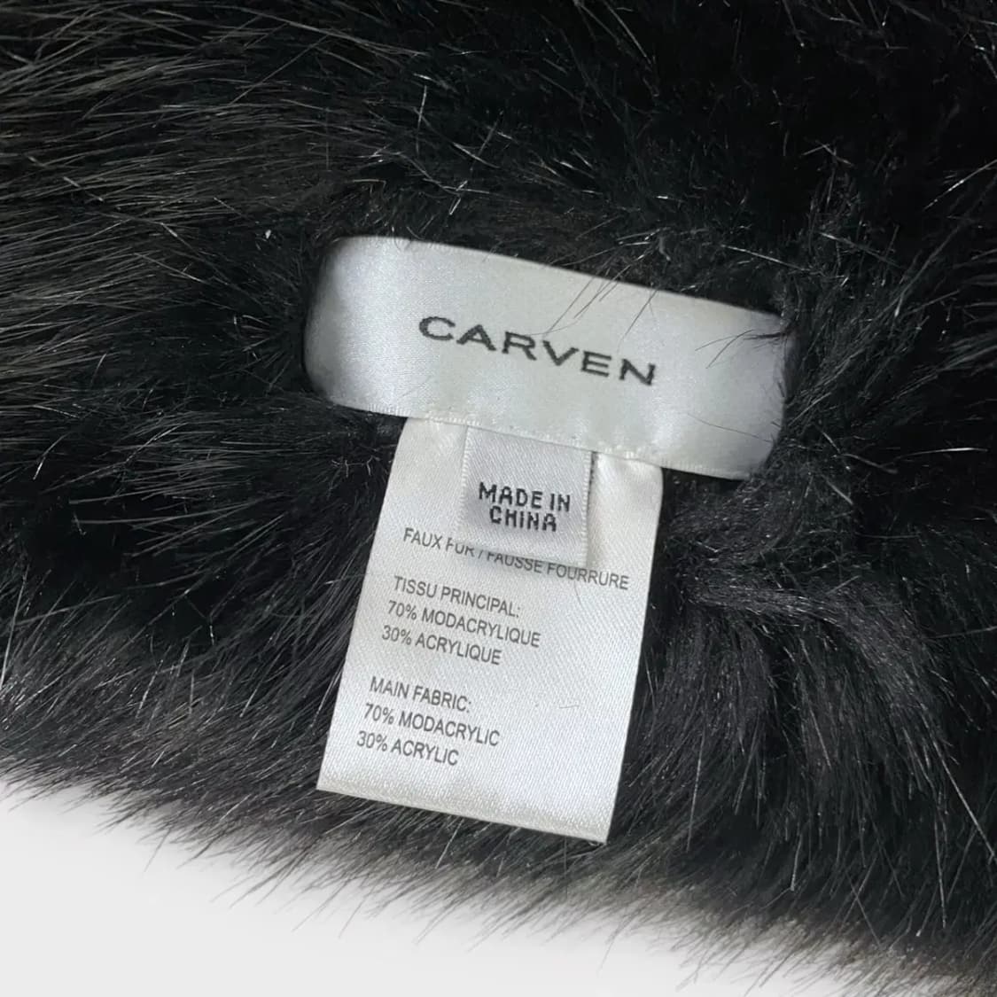 [M52] CARVEN 인조 모피 머플러 블랙 상품이미지2