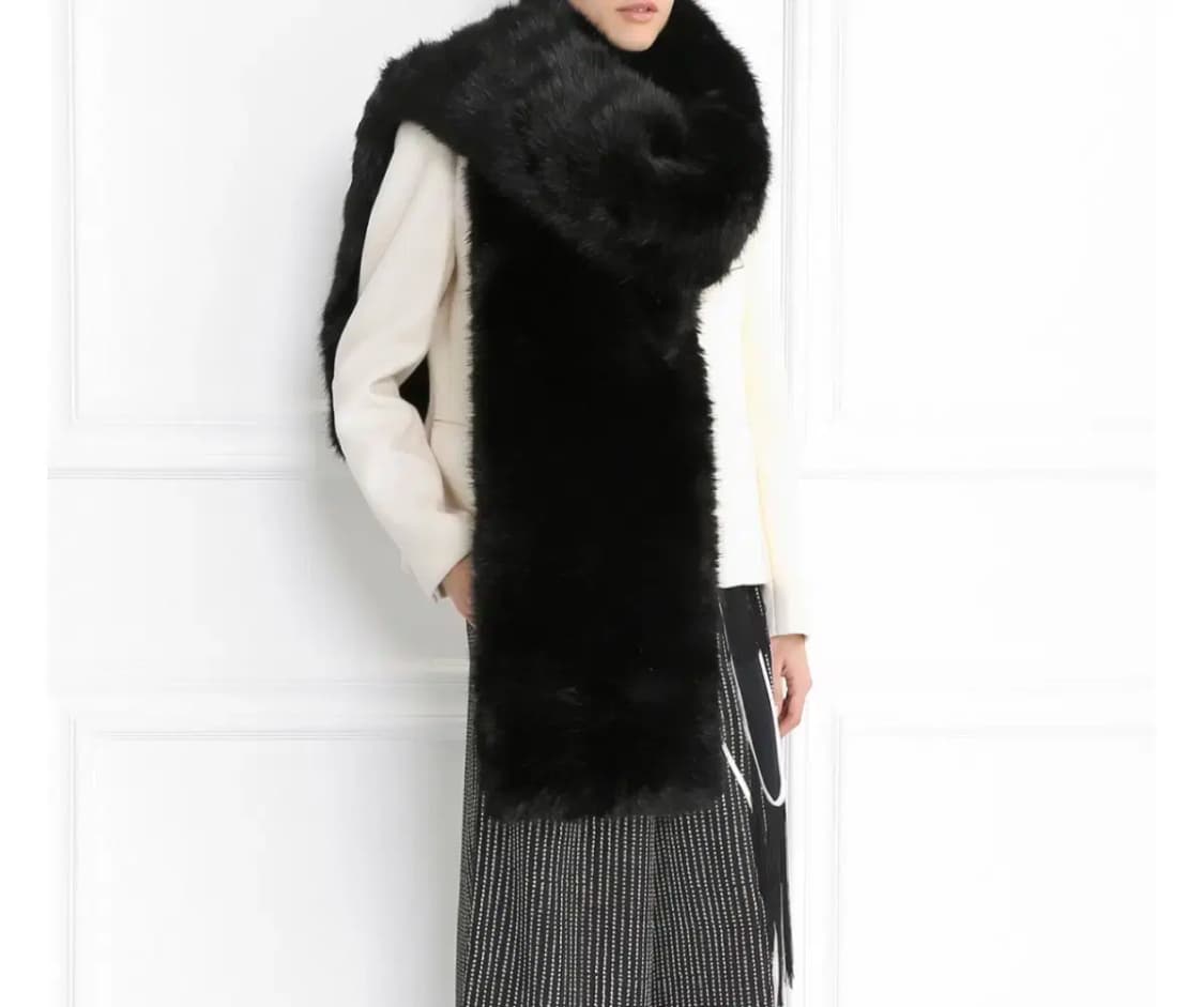 [M52] CARVEN 인조 모피 머플러 블랙 상품이미지4