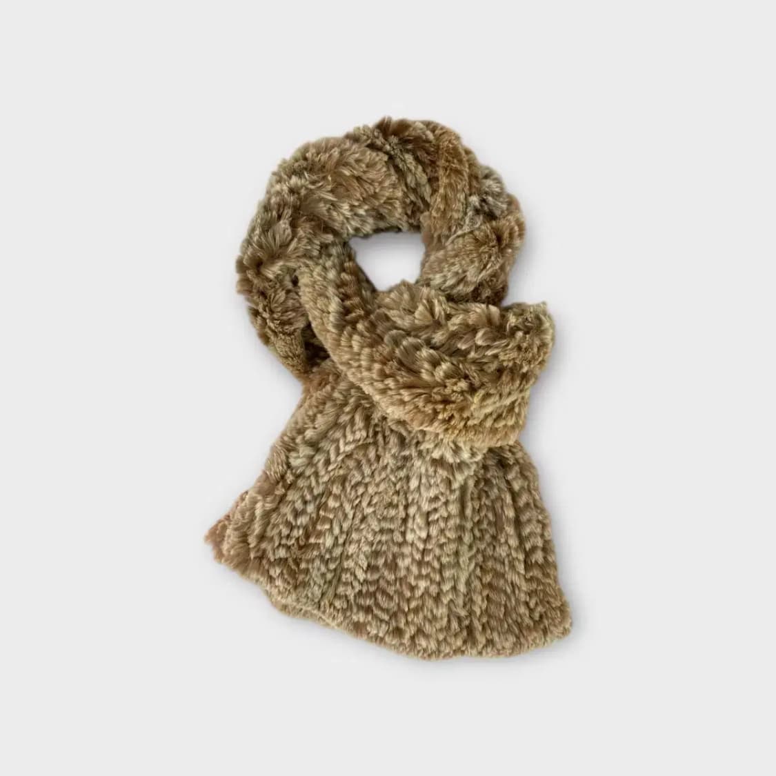 [M57] 토끼털 래빗 머플러 브라운 상품이미지2