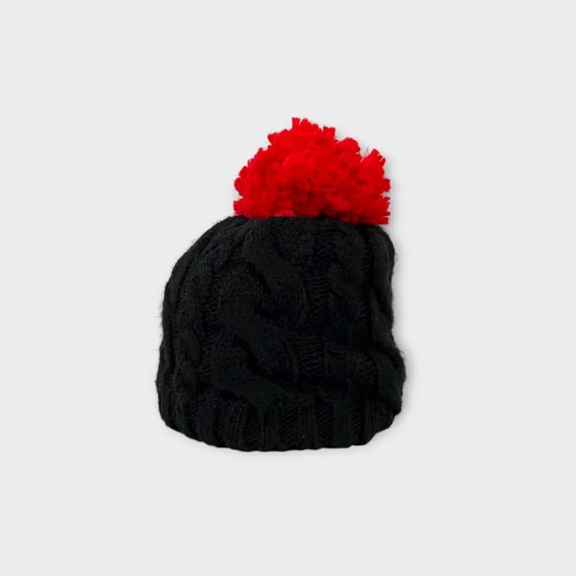 [1453] 푸마 털방울 레드 블랙 아크릴 비니 상품이미지3