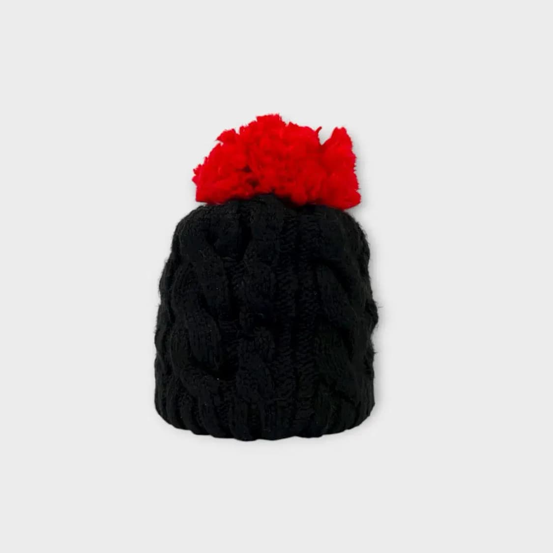 [1453] 푸마 털방울 레드 블랙 아크릴 비니 상품이미지4