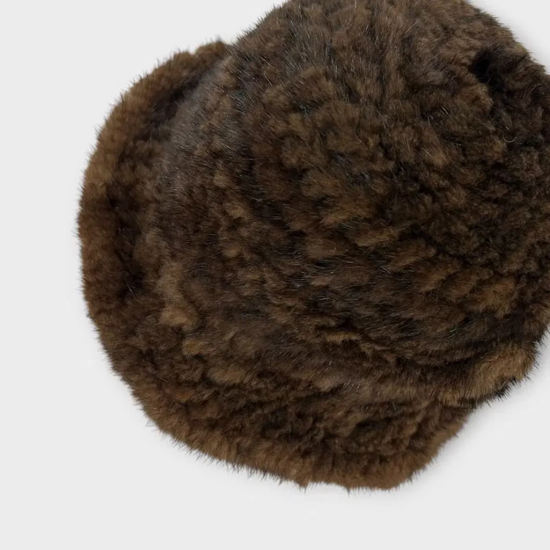 [1467] DUANI 코사지 니팅 천연 밍크 버킷햇 상품이미지6