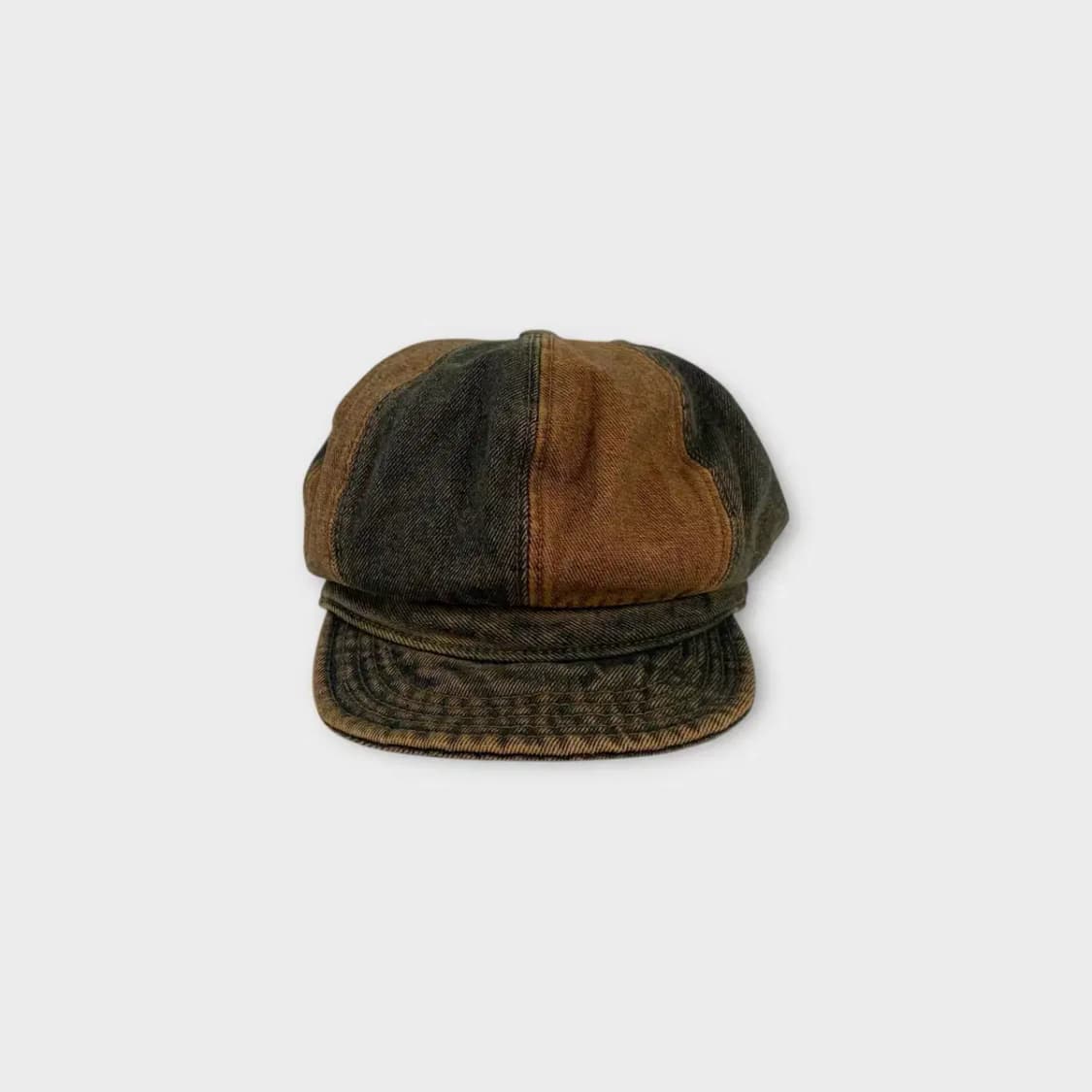 [1493] 빈티지 데님 배색 뉴스보이캡 상품이미지1