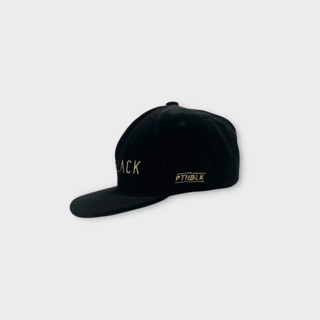 [1494] (새상품) 피치블랙 벨벳 골드 자수 볼캡 상품이미지3