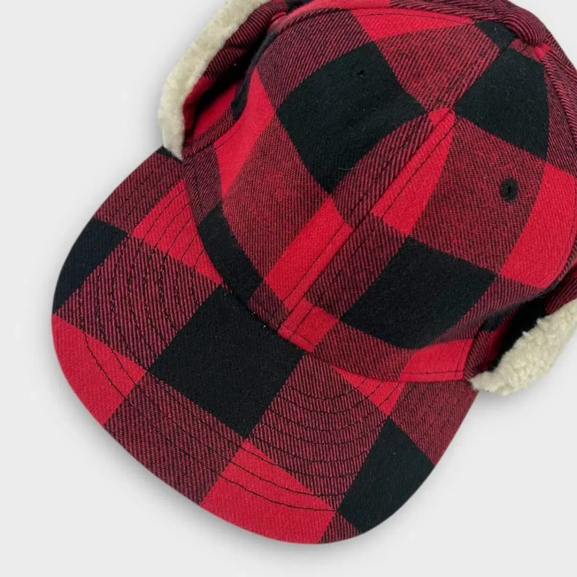 [1544] 크리틱 버팔로 체크 패턴 트루퍼 햇 레드 상품이미지10