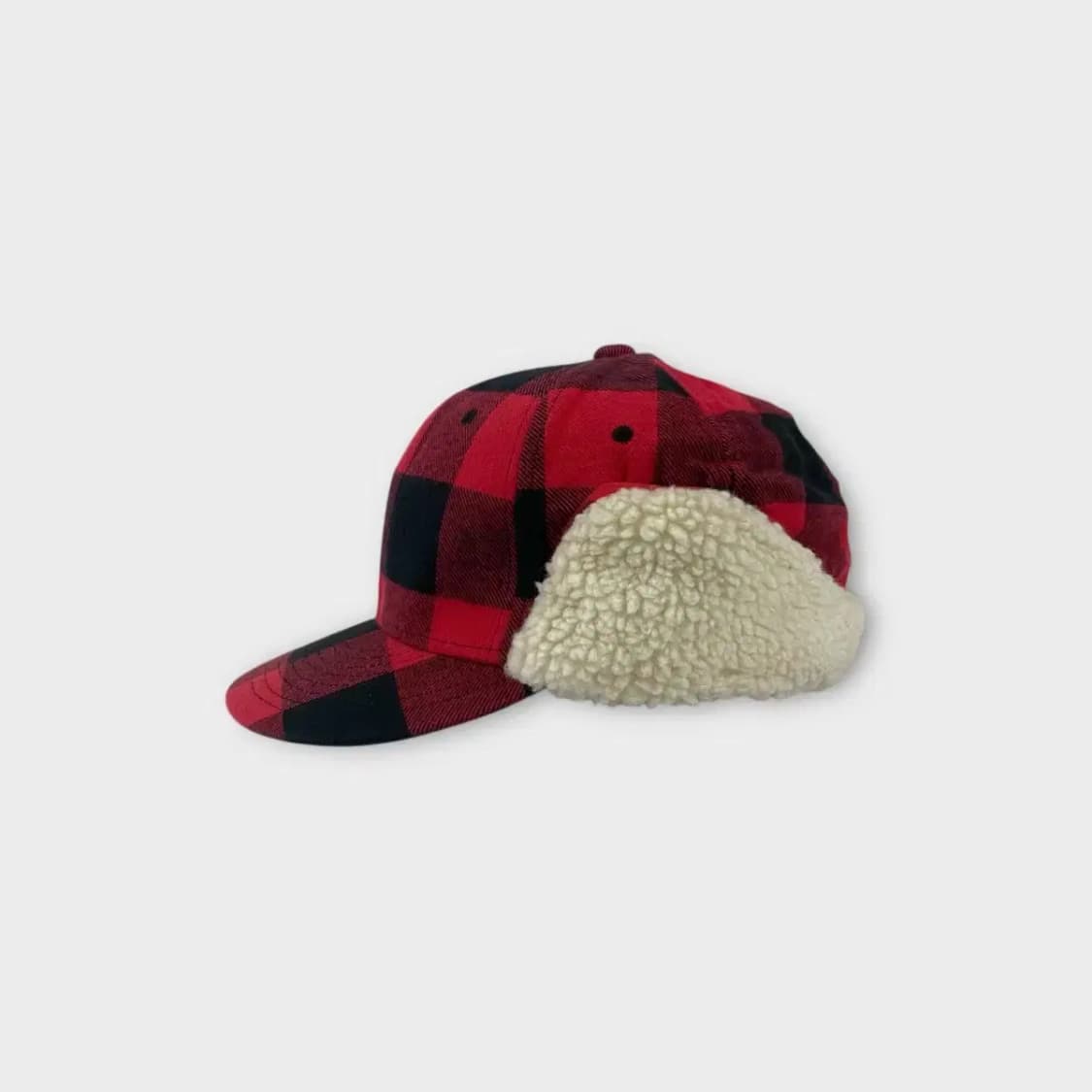 [1544] 크리틱 버팔로 체크 패턴 트루퍼 햇 레드 상품이미지3