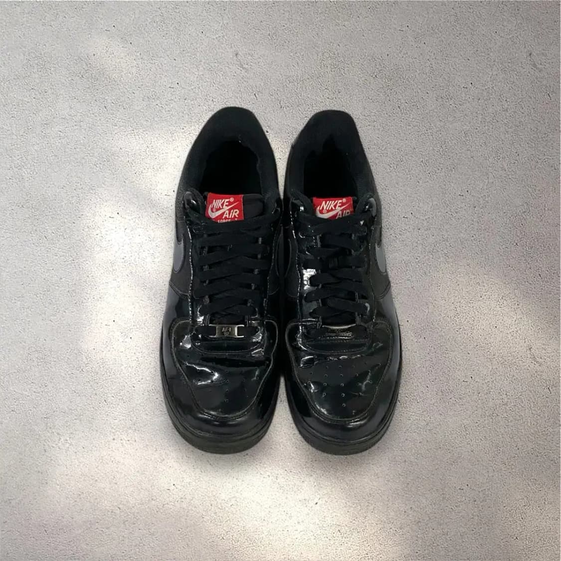 [280]나이키 에어포스1 블랙 글로시 페이턴트 레드 (No.447) 상품이미지2