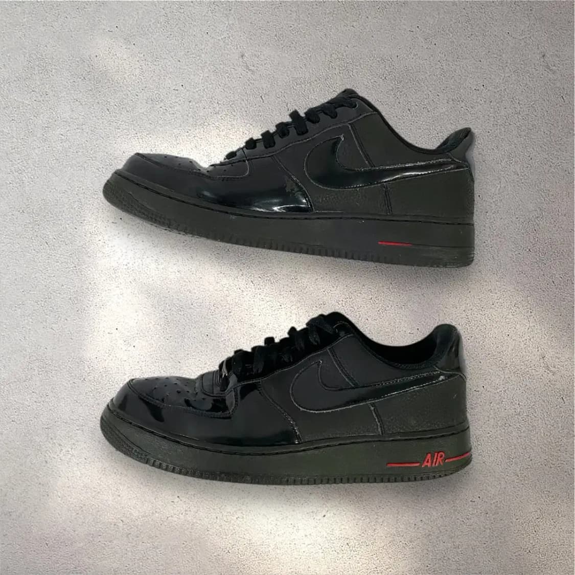 [280]나이키 에어포스1 블랙 글로시 페이턴트 레드 (No.447) 상품이미지7