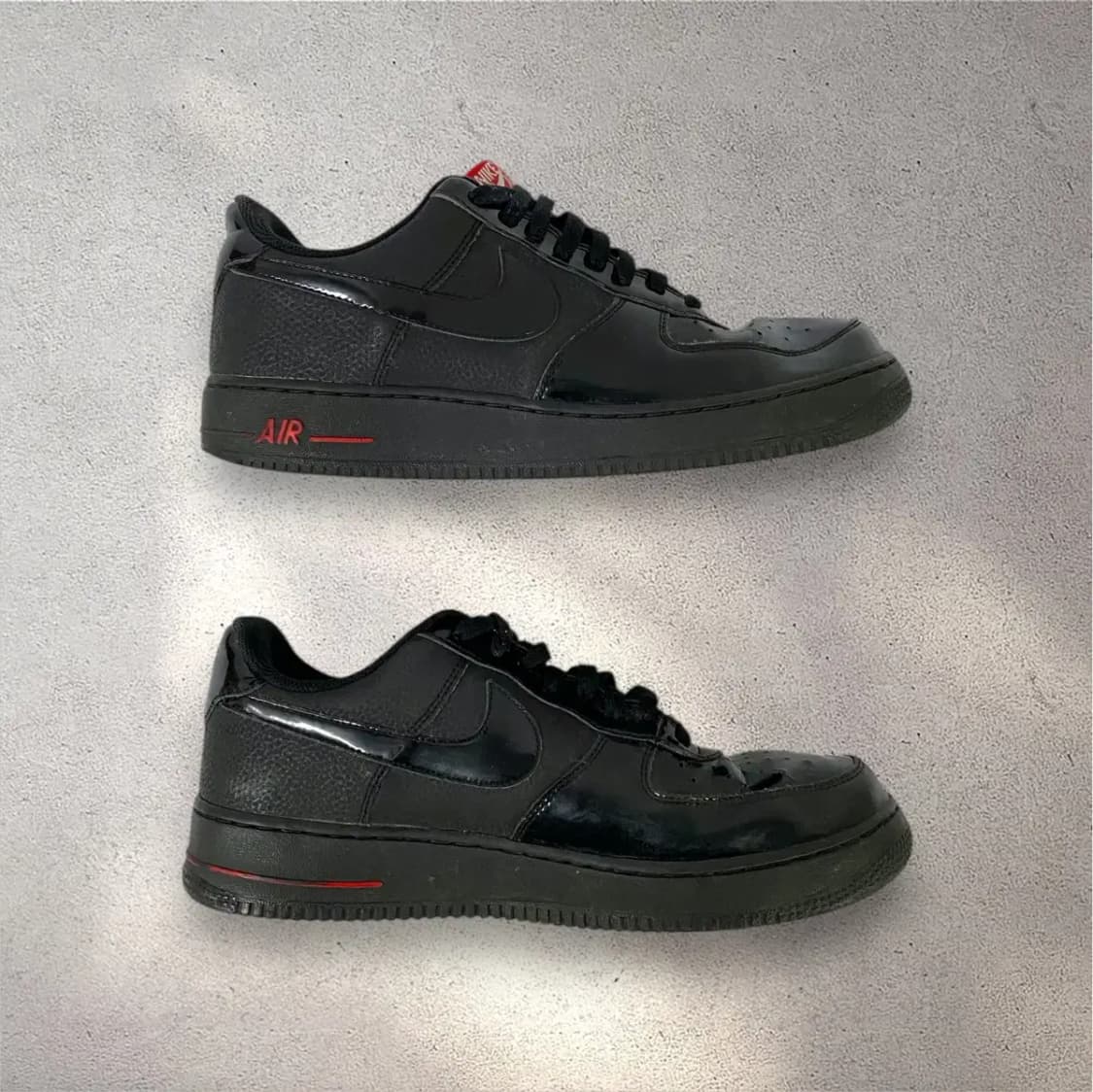[280]나이키 에어포스1 블랙 글로시 페이턴트 레드 (No.447) 상품이미지8
