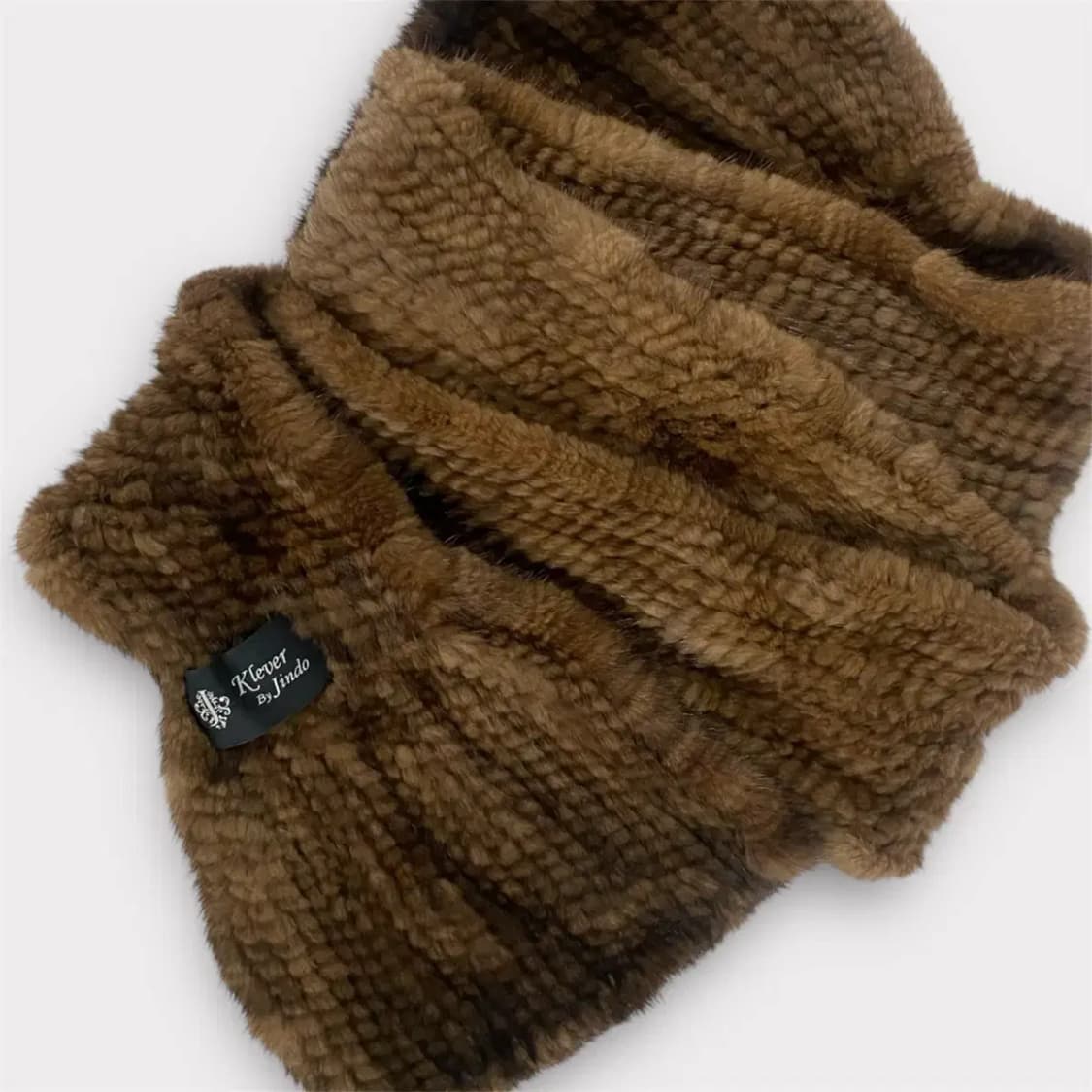 진도 끌레베 밍크 프릴 머플러 브라운(M68) 상품이미지4