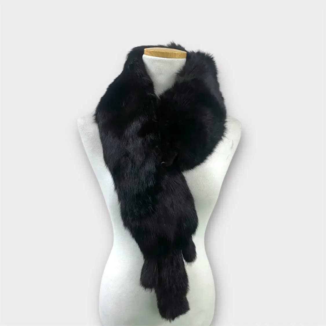 통밍크 퍼 머플러 블랙(M72) 상품이미지2