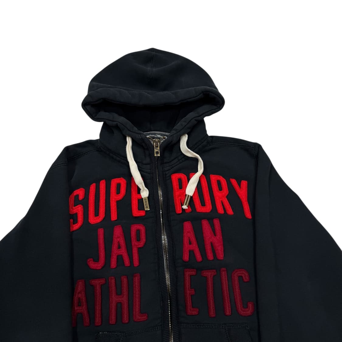 슈퍼드라이 빈티지 재팬 Y2K 스펠로고 기모 후드집업 자켓 블랙 S 상품이미지2