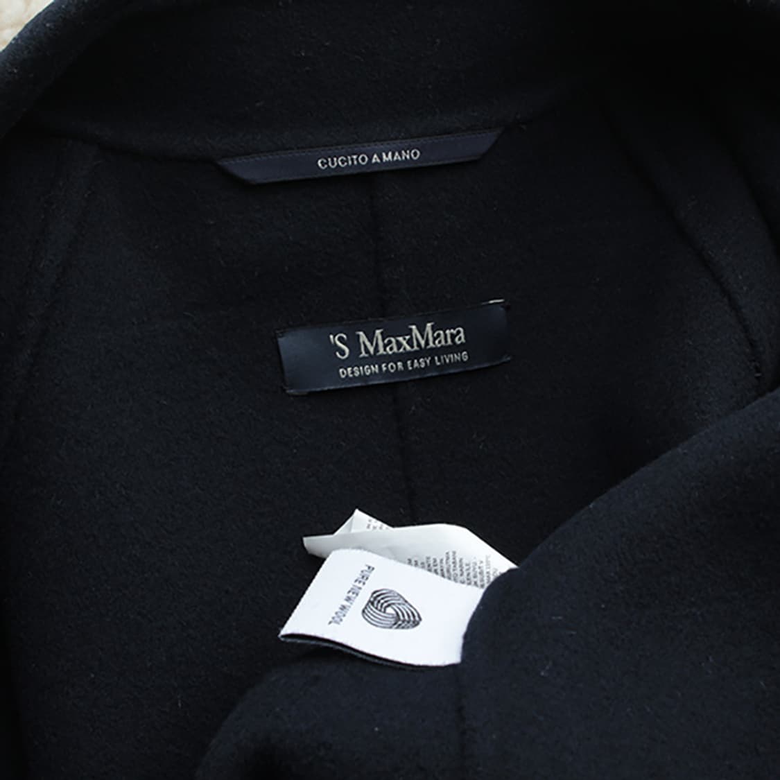 S막스마라 미드나잇블루 벨티드 롱코트 44, 55 상품이미지3