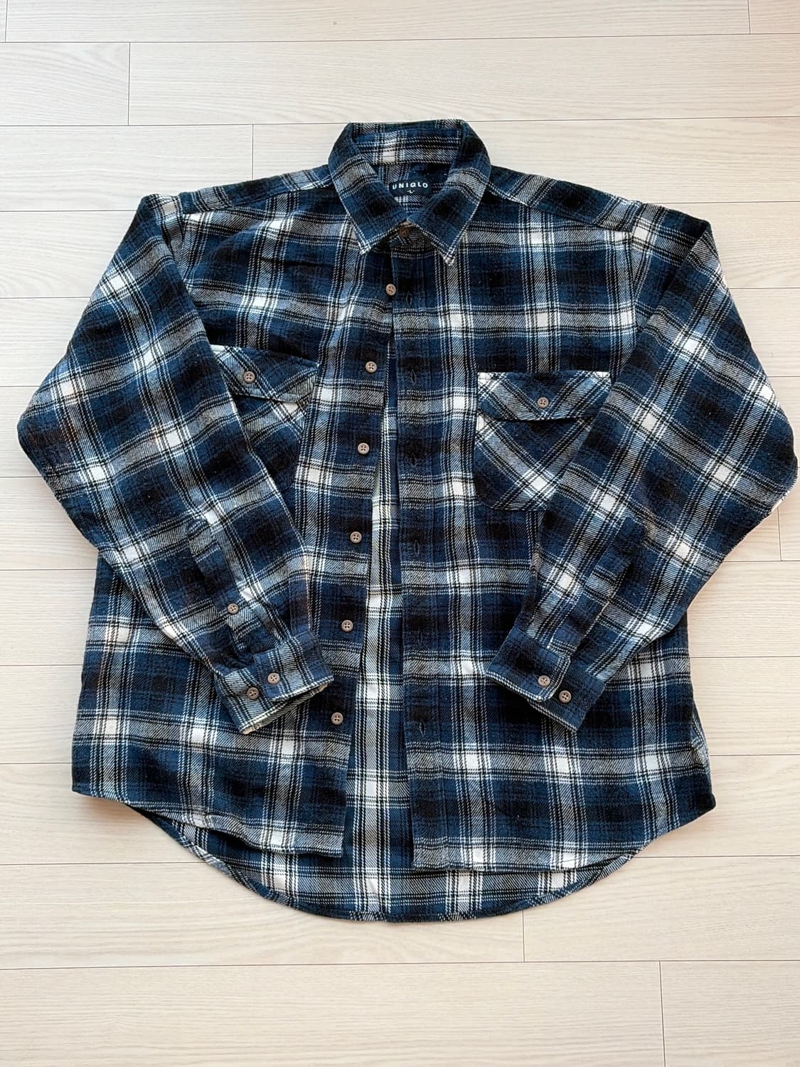 90s  올드 유니클로 플란넬 셔츠 자켓 L (103-105) 상품이미지1
