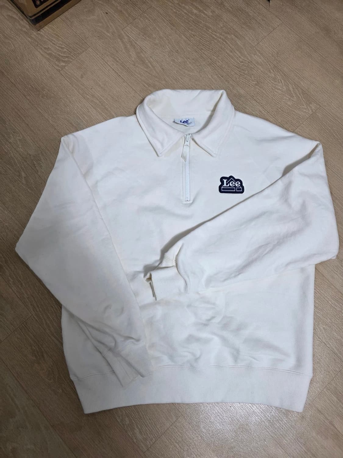 LEE 리 아이보리 카라 맨투맨 S 상품이미지1