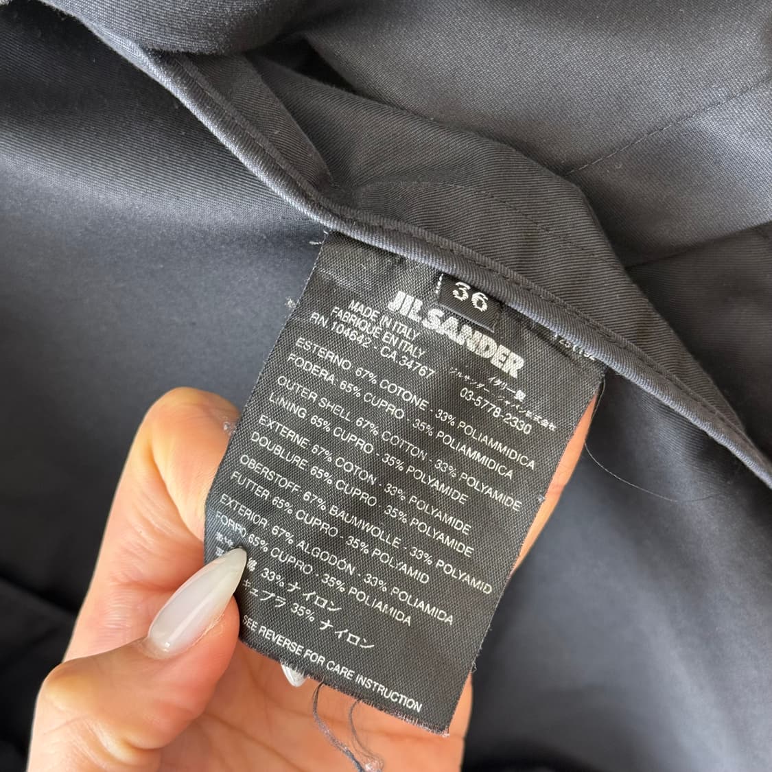 질샌더 더블 브레스트 코트 블랙 상품이미지3