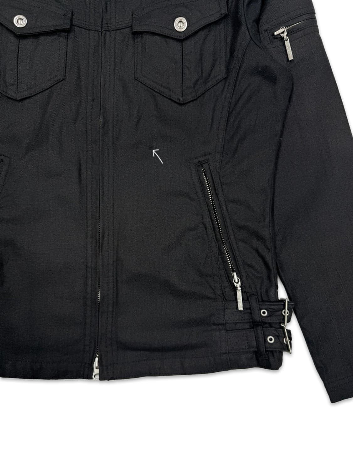 빈티지 A.S.M 블랙 벨트 슬림 라인 라이더 자켓 상품이미지4