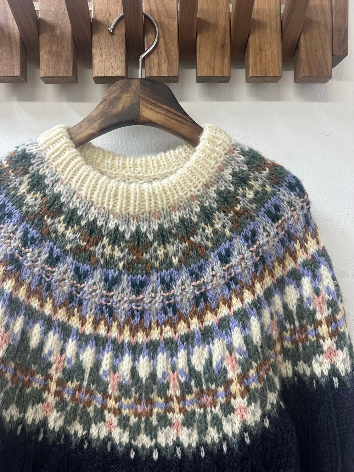 헤비울 100% 노르딕 멀티 컬러 스웨터 니트  상품이미지4