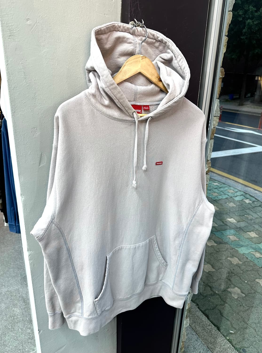 L/ 슈프림 스몰박스로고 기모 후드티 상품이미지2