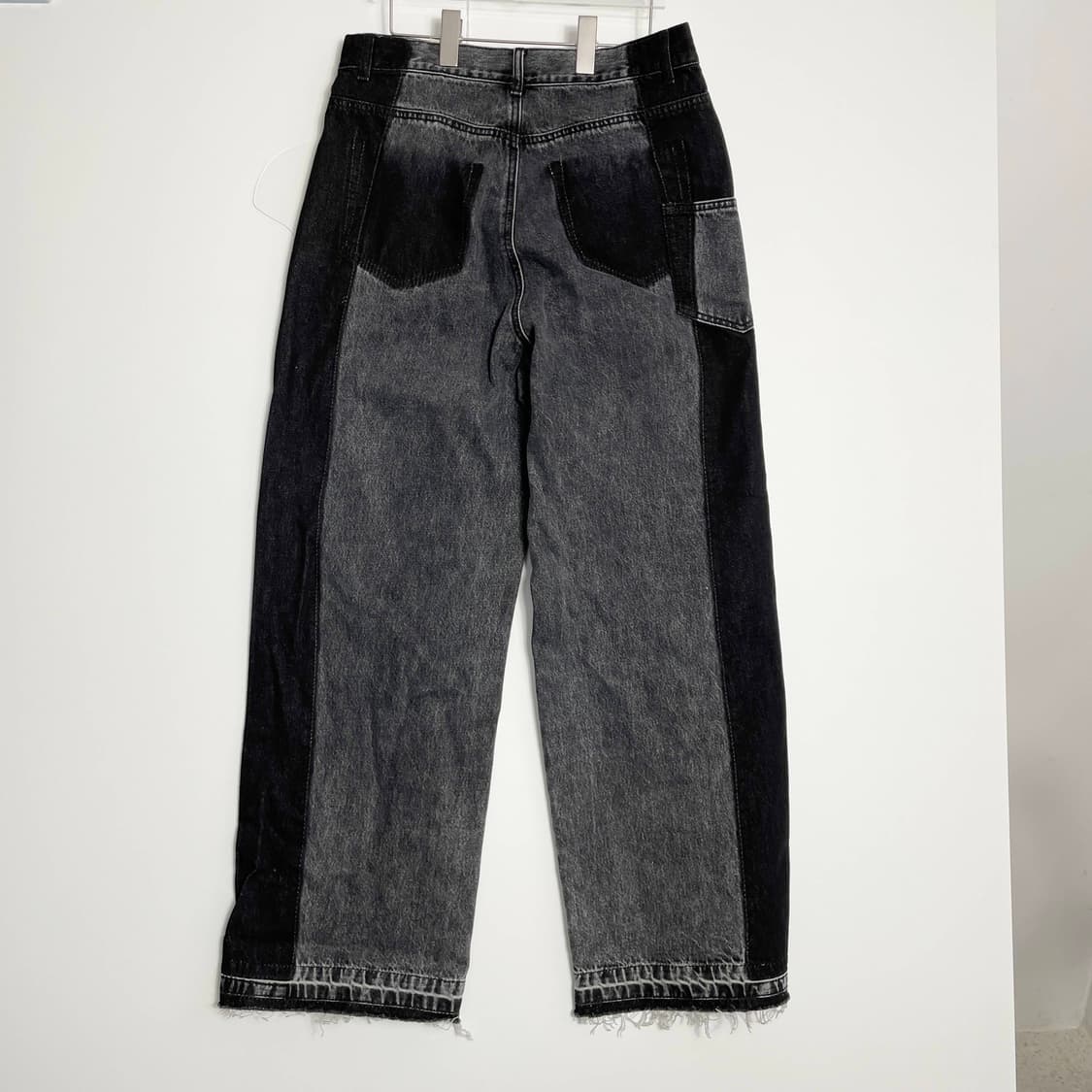 A2 노이어(Noirer) 새상품 콘트라스트 더블 워싱 와이드 데님 팬츠 상품이미지3
