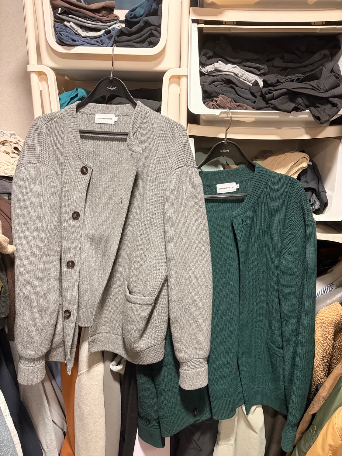 에스피오나지 밀러 가디건 L 그레이 포레스트그린 상품이미지1