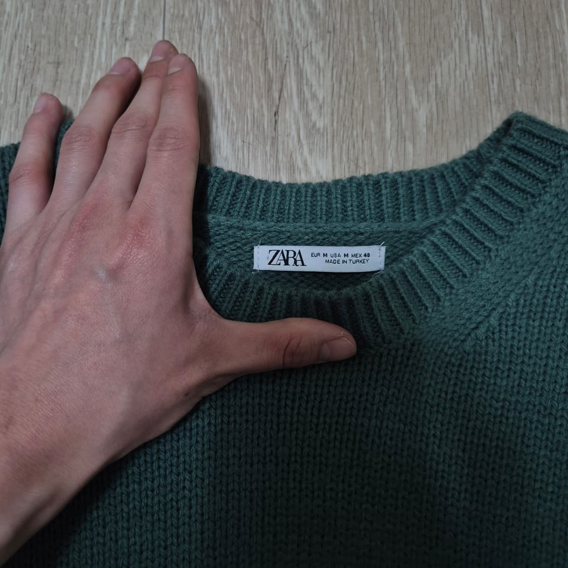자라 그린 니트 스웨터 M(95) 상품이미지4