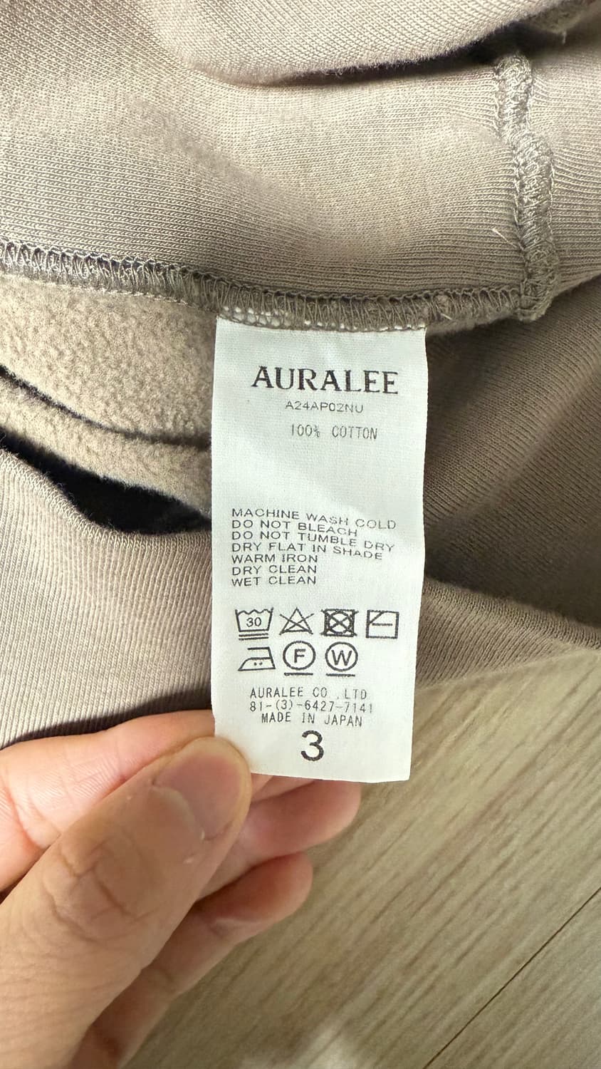 24fw 오라리 하이게이지 스웻 풀오버 상품이미지3