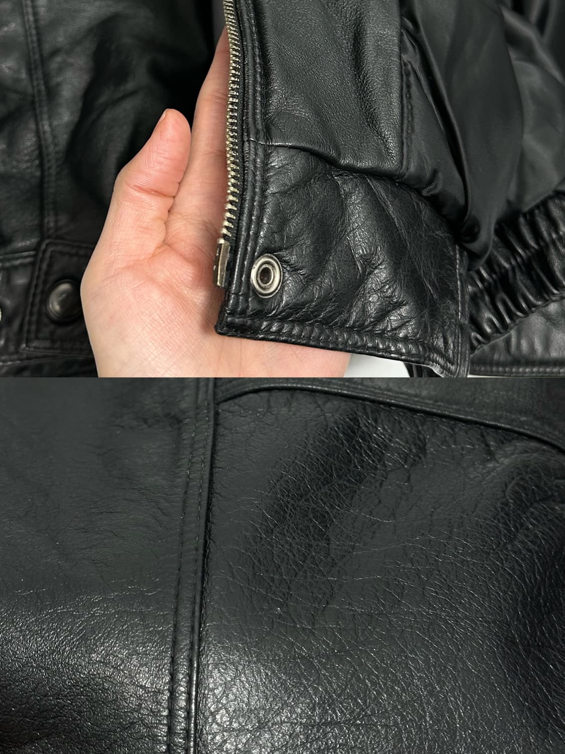 jackers 소가죽 레더 봄버 자켓 상품이미지7