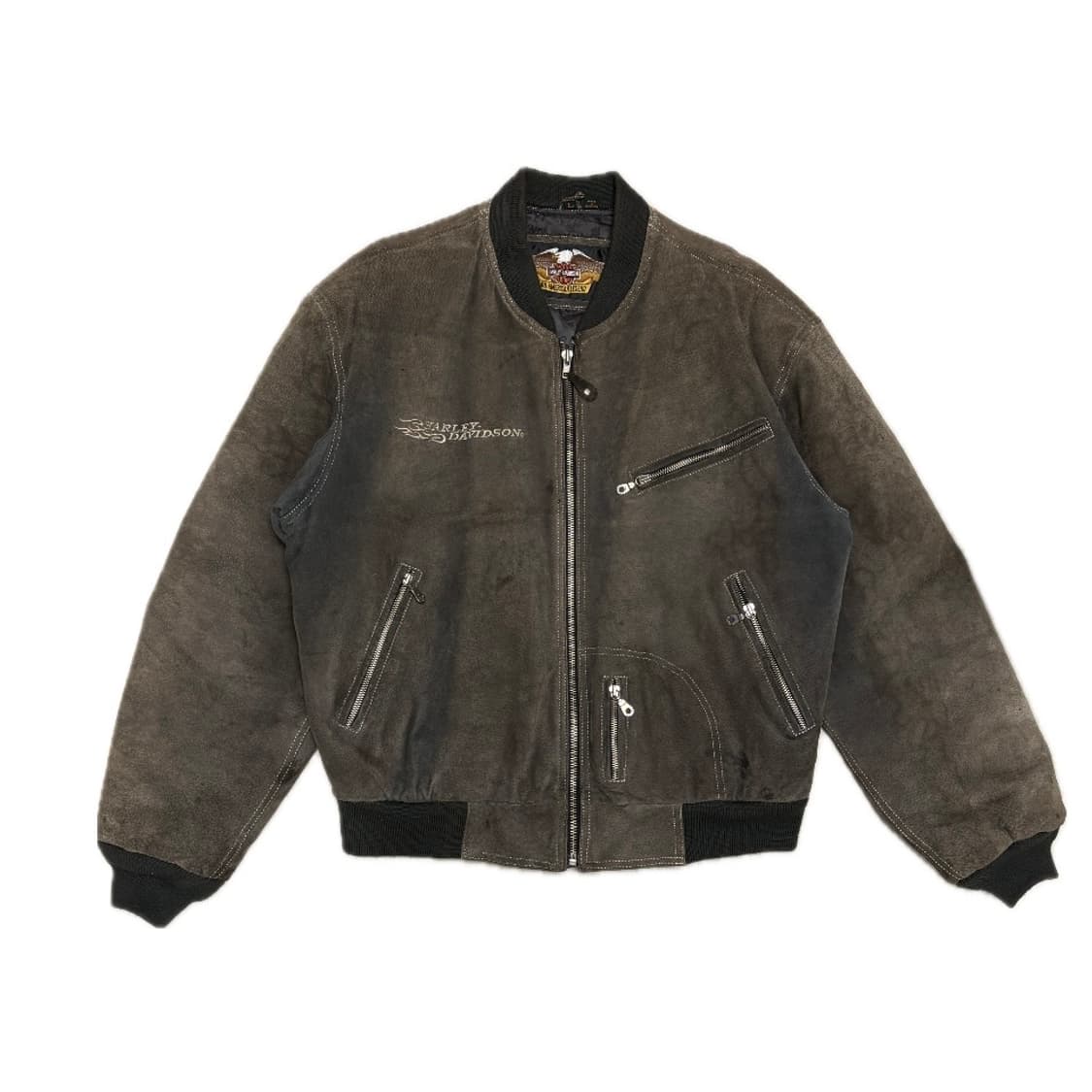 90s 할리데이비슨 스웨이드 레더 봄버 자켓 상품이미지1
