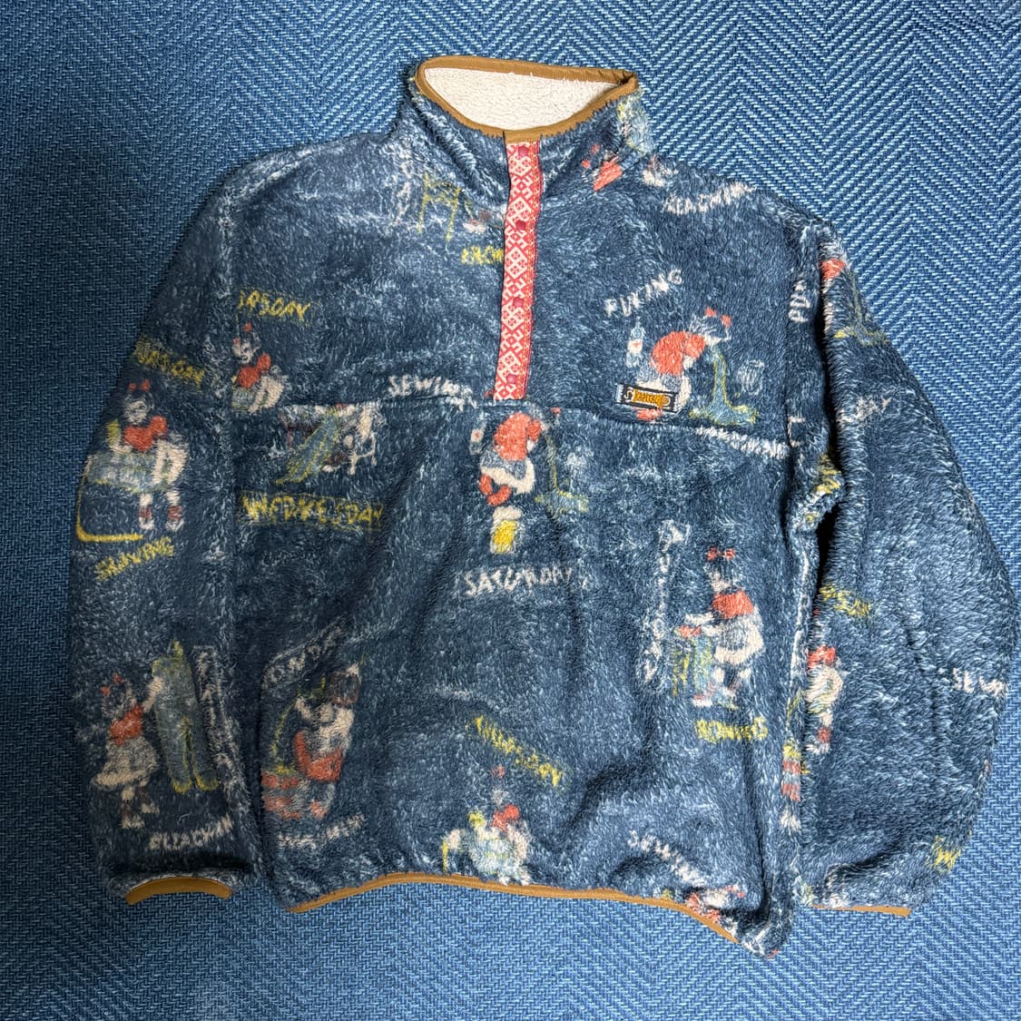 [3]캐피탈 컨트리 캘린더 패턴 플리스 스냅 후리스 자켓 상품이미지1