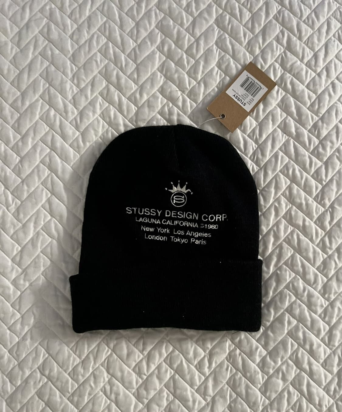 스투시 코퍼레이션 커프 비니 블랙 상품이미지1