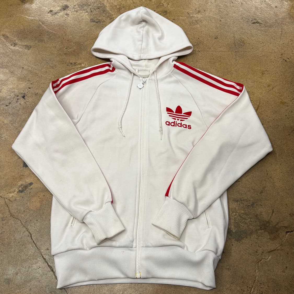 아디다스 흰빨 파이어버드 화이트 레드 후플 져지 후드집업 플락 상품이미지2