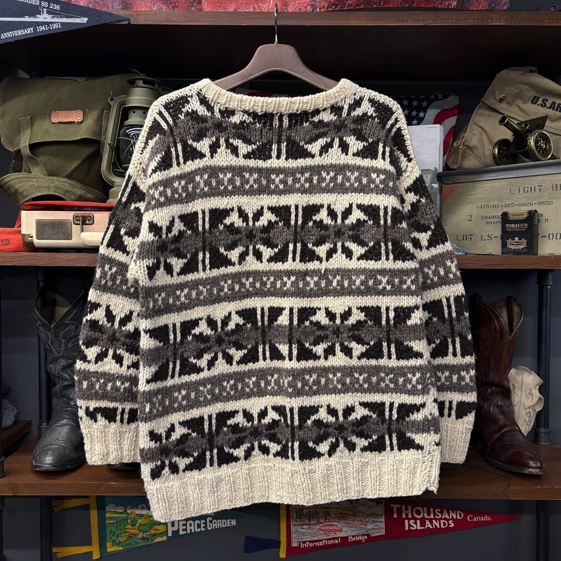 빈티지 USA 핸드메이드 노르딕패턴 코위찬 울가디건 N522 상품이미지2