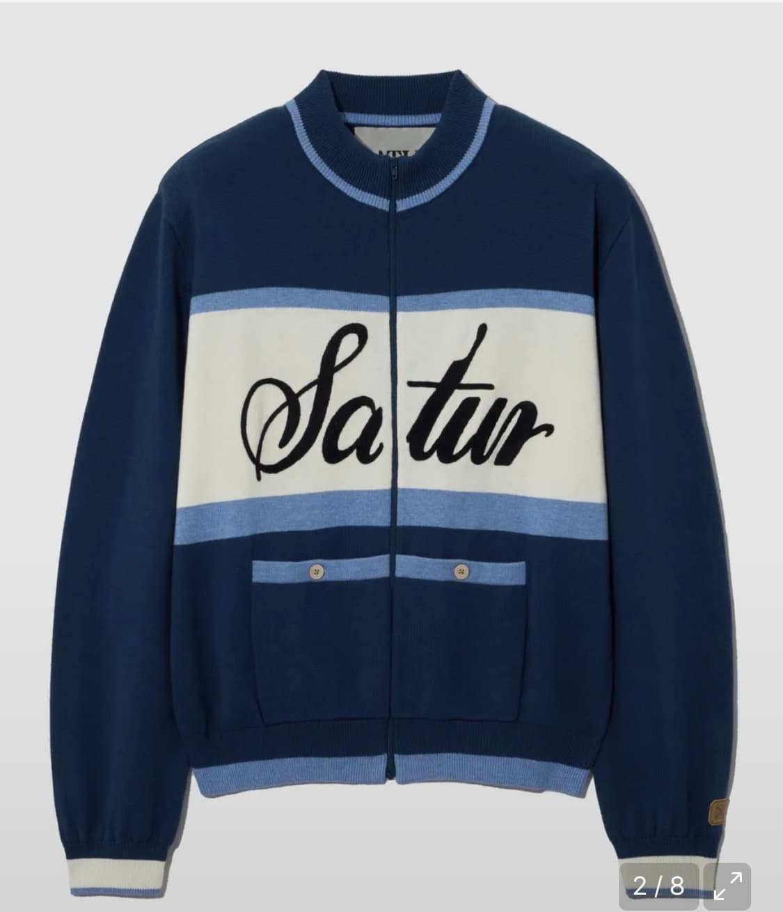 세터 레트로 사이클 니트집업 상품이미지1