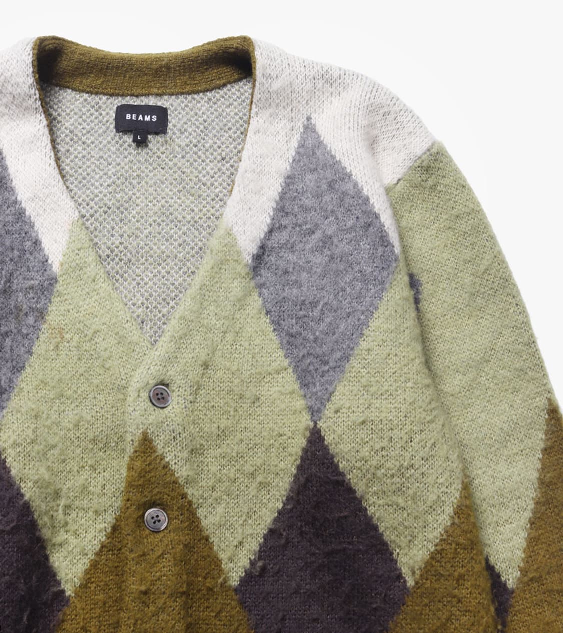BEAMS - ARGYLE SHAGGY CARDIGAN 상품이미지3