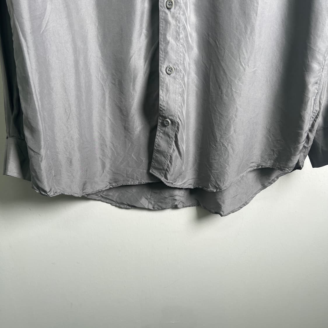 GENT'S 그레이 오버핏 실크 셔츠 L 상품이미지6