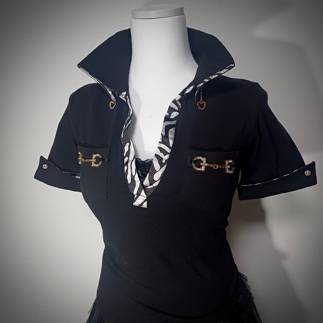 ma*rs 마즈 오네갸루 지브라 큐빅 탑 핀터레스트 상품이미지2