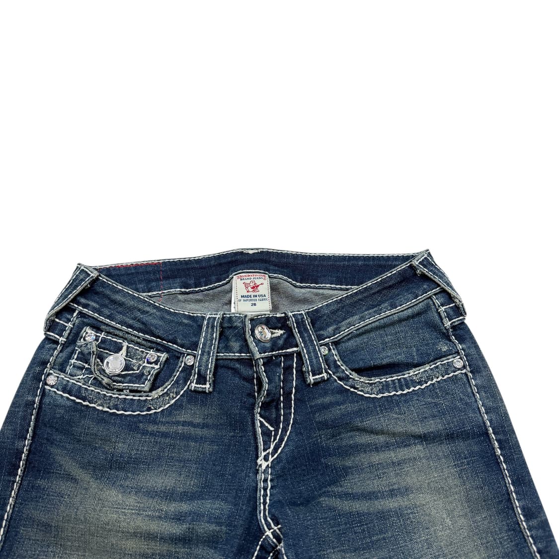 트루릴리전 빈티지 스티치 큐빅 Y2K 데님팬츠 바지 26 상품이미지4