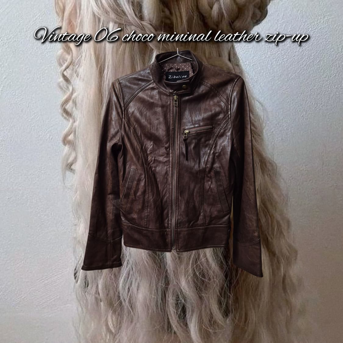 Vintage 06 choco mininal leather zip-up 상품이미지1