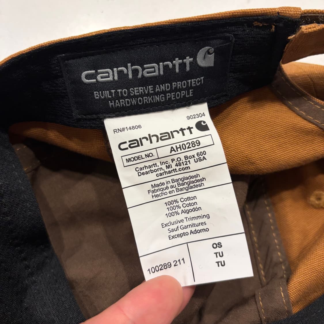 칼하트 레더패치 브라운 볼캡 상품이미지4