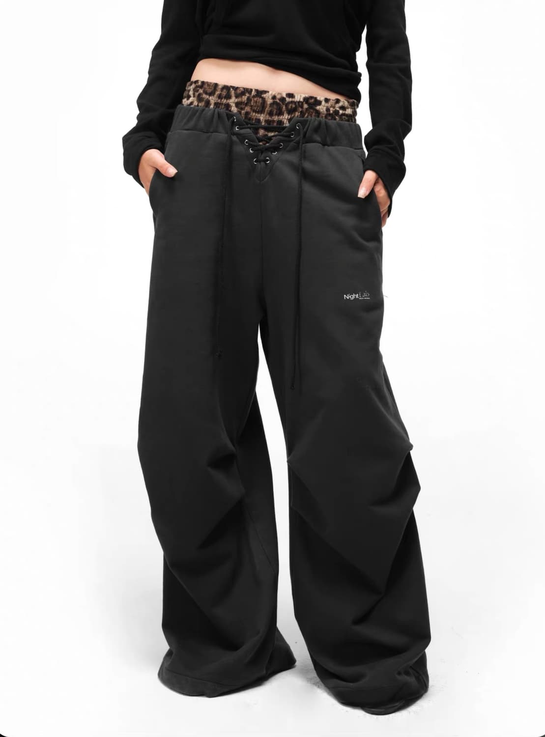 Leopard Waistband Loose Sweatpants 상품이미지2