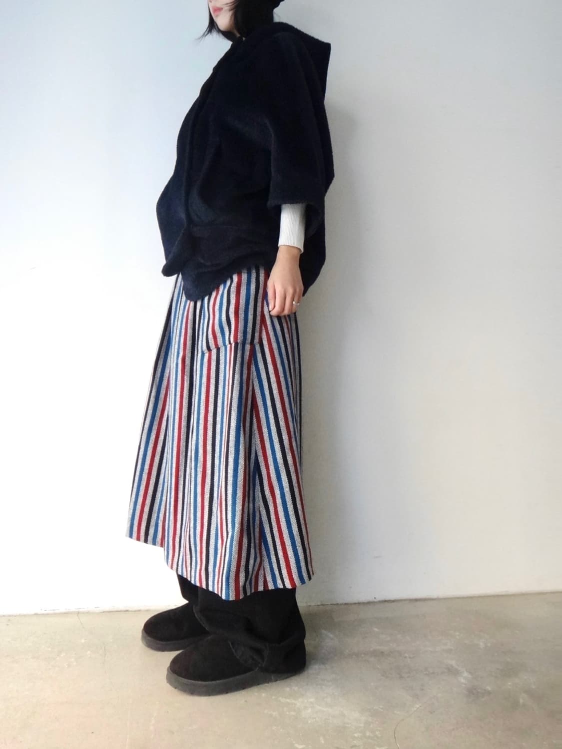 Panel stripe pocket warm skirt  상품이미지1