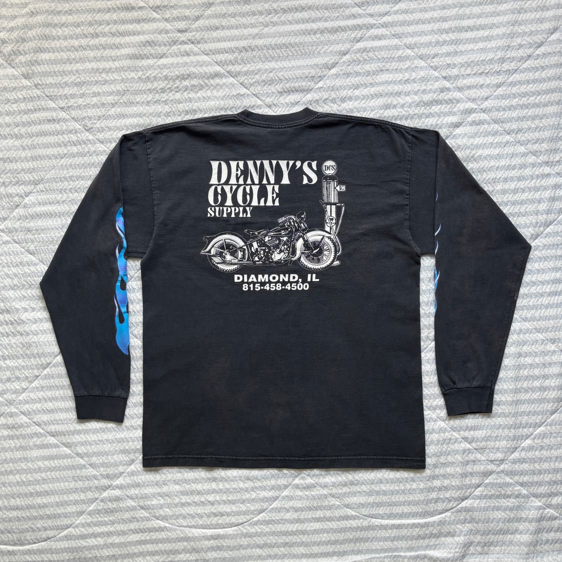 빈티지 블루 플레임 롱슬리브 티셔츠 상품이미지2