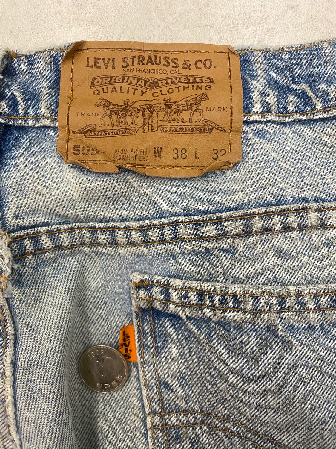 38x32 빈티지 리바이스 505 USA 오렌지탭 상품이미지7