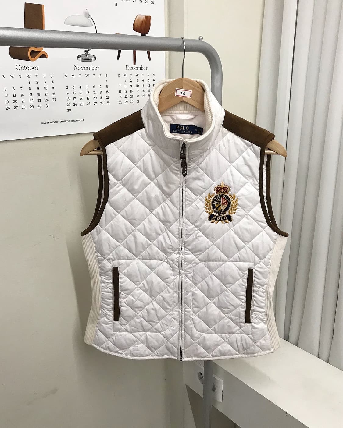 폴로 자수 패치 퀼팅 베스트 자켓 상품이미지1
